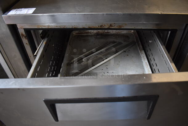 True Stainless Steel Commercial Pizza Prep Table w/ 2 Drawers on Commercial Casters. 115 Volts, 1 Phase. 45x33x42. Tested and Working! - Image 6 of 10