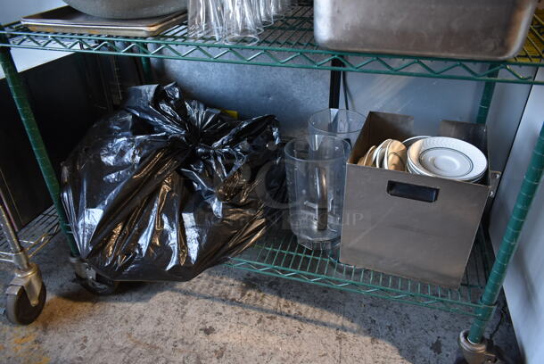 ALL ONE MONEY! 5 Tier Lot of Various Items Including Ceramic Dishes. Does Not Include Shelving Unit.  - Image 6 of 7