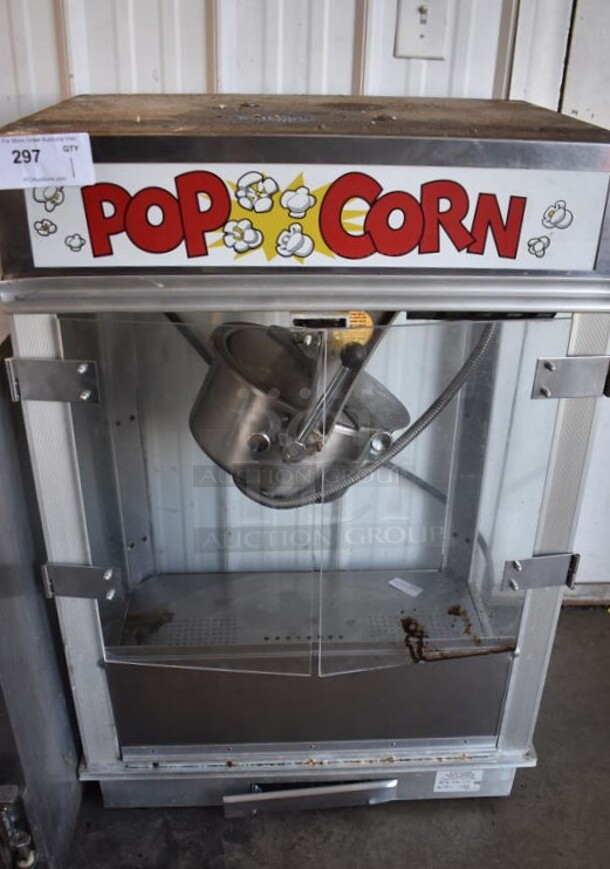 Gold Medal Model 2001ST Metal Commercial Countertop Popcorn Machine Merchandiser. 120 Volts, 1 Phase. 27x20x40.5. Cannot Test Due To Plug Style