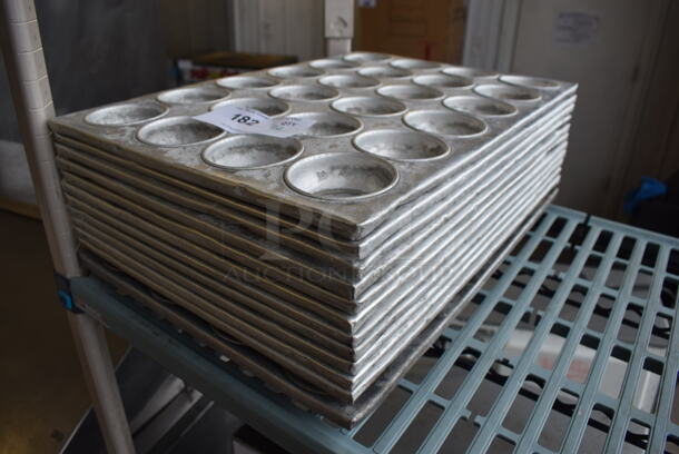 12 Metal 24 Cup Muffin Baking Pans. 14x21x2. 12 Times Your Bid! - Image 2 of 4
