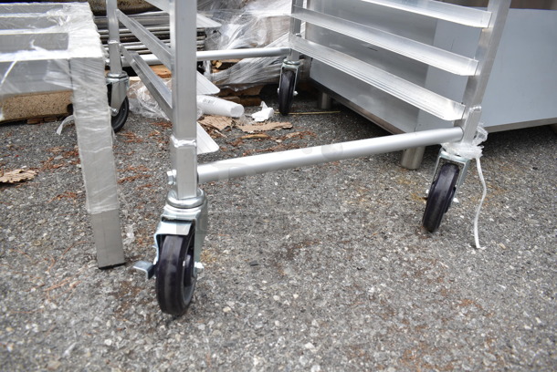 2 BRAND NEW SCRATCH AND DENT! Items; Regency 600DUN242412 24" x 24" x 12" Aluminum Dunnage Rack - 1,500 lb. Capacity and Regency 600PR103KAS 10 Pan End Load Half Height Bun / Sheet Pan Rack - Assembled. 2 Times Your Bid! - Image 6 of 7