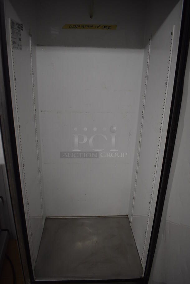 2013 True T-19 Stainless Steel Commercial Single Door Reach In Cooler on Commercial Casters. 115 Volts, 1 Phase. 27x25x79. Tested and Working! - Image 5 of 6