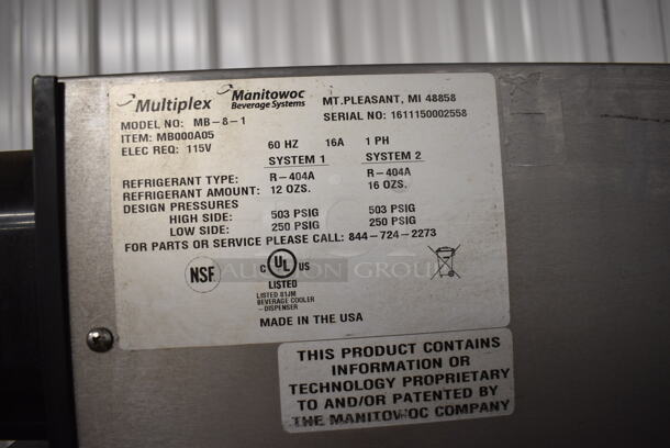 2016 Multiplex Model MB-8-1 Stainless Steel Commercial Blend In Cup Workstation on Single Door Undercounter Cooler. 115 Volts, 1 Phase. 26x33x75. Tested and Working! - Image 3 of 6