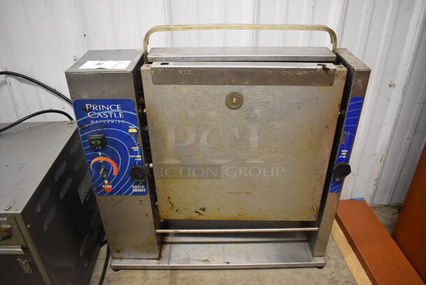 Prince Castle 297-T12P Stainless Steel Commercial Countertop Slim Line Bun Toaster. 115 Volts, 1 Phase. 25x6.5x28. Tested and Powers On But Does Not Get Hot - Image 1 of 5
