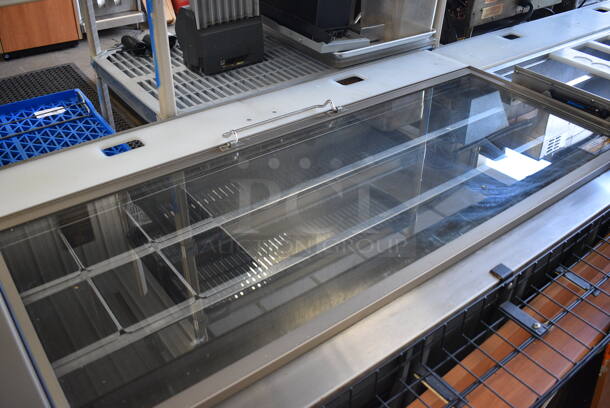 2015 Duke Stainless Steel Commercial Subway Sandwich Make Line Prep Line w/ Front Panels, Lowering Sneeze Guard and In Counter Cup Dispensers. 206x37.5x58 - Image 4 of 9