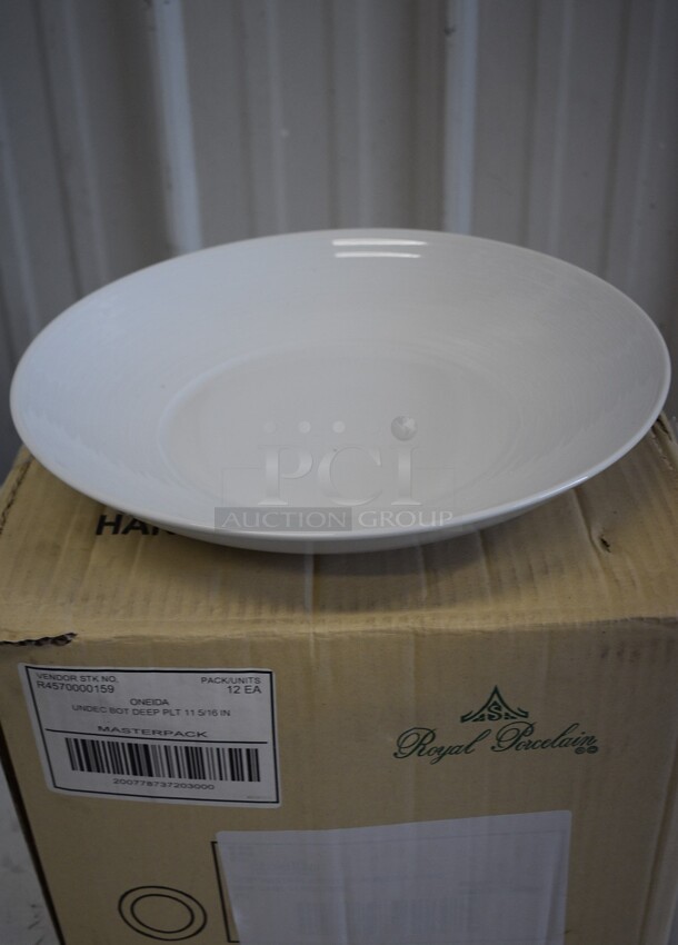 19 BRAND NEW IN BOX! Royal Porcelain Oneida White Ceramic Plates. 11.5x11.5x2. 19 Times Your Bid!
