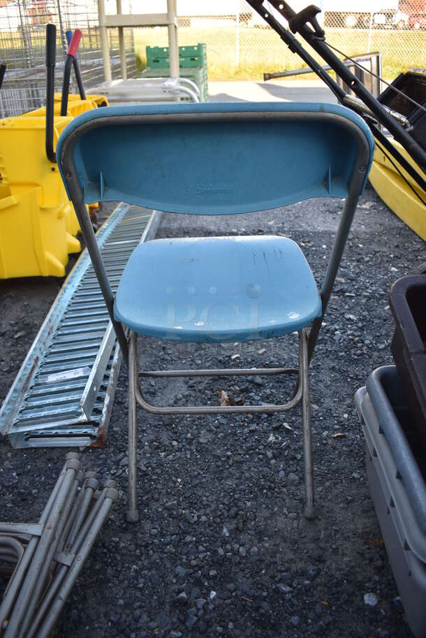 6 Blue Folding Chairs. 17x2x37. 6 Times Your Bid! - Image 6 of 6