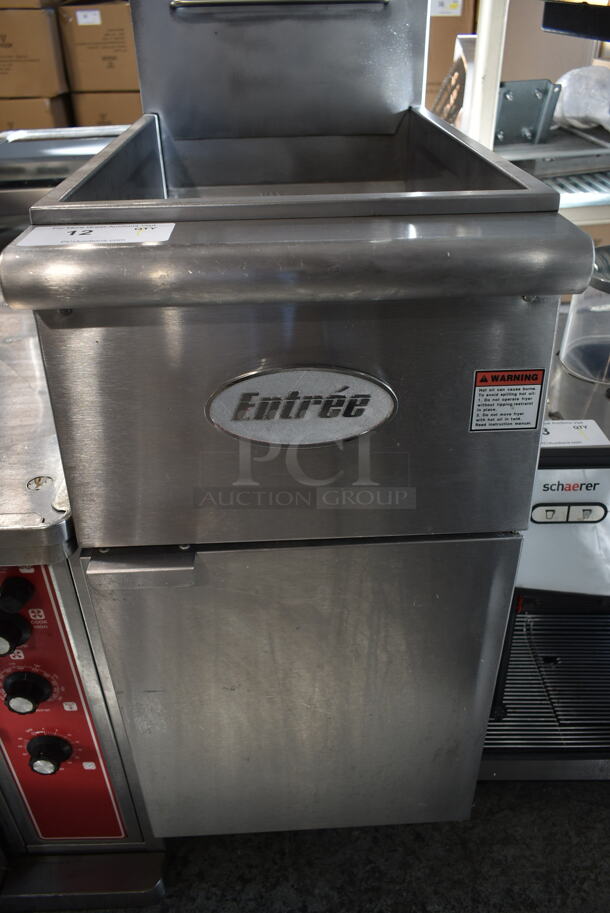 2022 Entree F4-N Stainless Steel Commercial Floor Style Natural Gas Powered Deep Fat Fryer. 120,000 BTU.  - Image 4 of 6