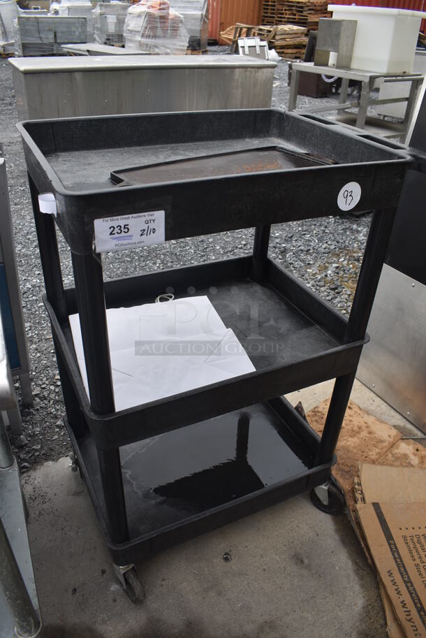 Black Poly 3 Tier Cart on Commercial Casters. 28x19x39 - Image 4 of 4