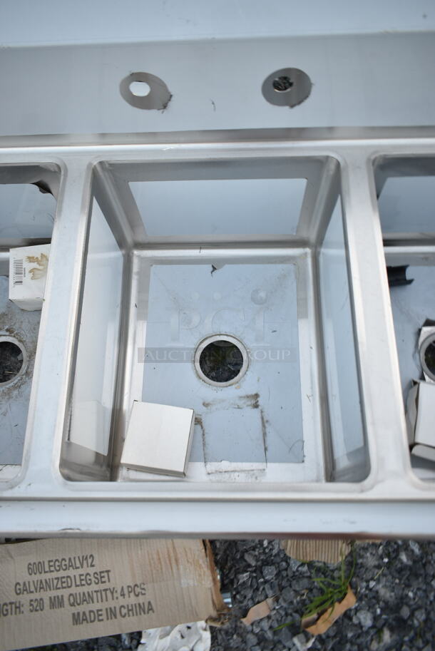 BRAND NEW SCRATCH AND DENT! Regency 600S3162018L Stainless Steel 3 Bay Sink w/ Left Side Drain Board. Bays 16x20x12. Drain Board 16.5x21.5 - Image 4 of 8