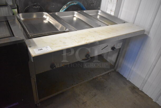 Advance Tabco HF-3E-120 Stainless Steel Commercial Electric Powered 3 Bay Steam Table w/ Under Shelf. 120 Volts, 1 Phase. 47x31x33. Tested and Working! - Image 1 of 5