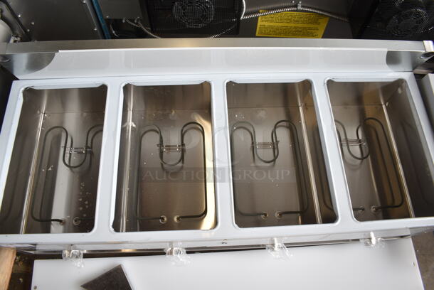 BRAND NEW SCRATCH AND DENT! 2024 ServIt 423EST4WO500 Stainless Steel Commercial Four Pan Open Well Electric Steam Table with Adjustable Undershelf. 120 Volts, 1 Phase. Tested and Working! - Image 5 of 7