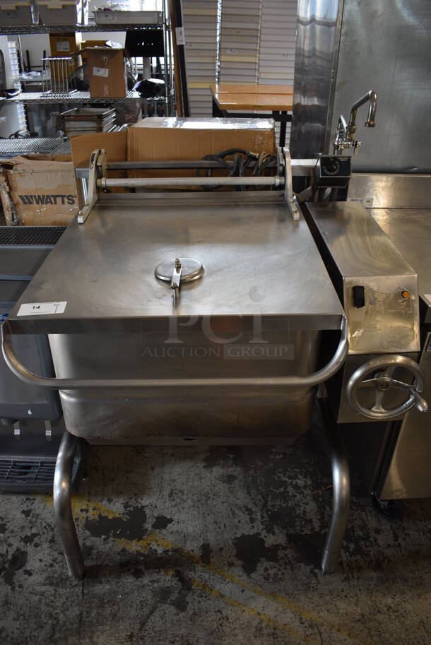 Groen Model BPM-300 Stainless Steel Commercial Natural Gas Powered Floor Style Braising Pan. 37x40x44