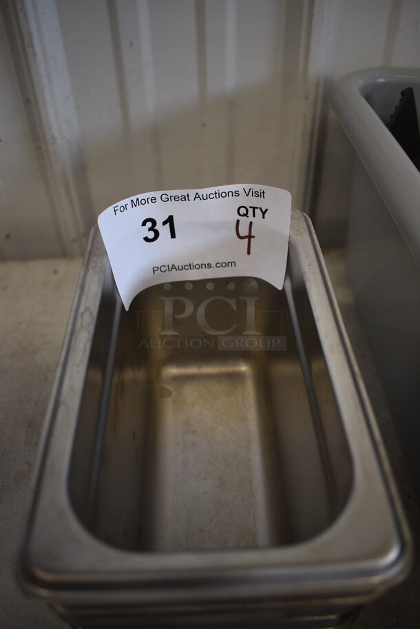 4 Stainless Steel 1/9 Size Drop In Bins. 1/9x4. 4 Times Your Bid! - Image 2 of 3