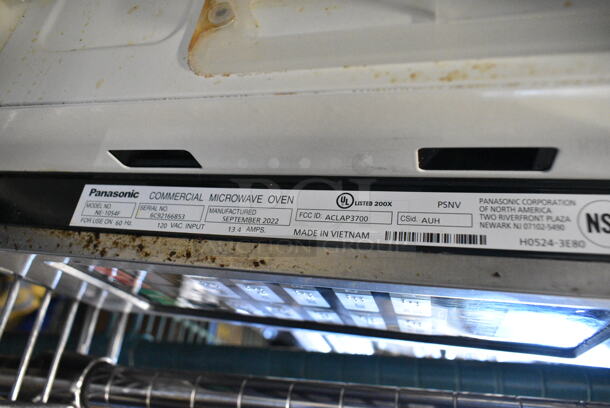 2022 Panasonic NE-1054F Stainless Steel Commercial Countertop Microwave Oven. 120 Volts, 1 Phase.  - Image 4 of 4