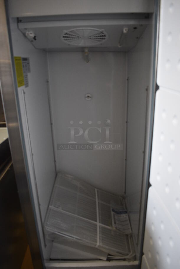BRAND NEW SCRATCH AND DENT! 2020 Maxx Cold Model MXCF-23FDHC Stainless Steel Commercial Single Door Reach In Freezer w/ Poly Coated Racks on Commercial Casters. 115 Volts, 1 Phase. 27x30x83. Tested and Powers On But Temps at 42 Degrees - Image 3 of 5