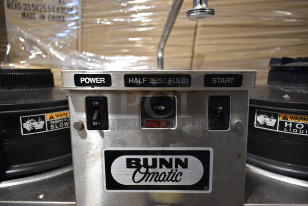 Bunn U3 120/240 Stainless Steel Commercial Countertop 3 Gallon Twin Coffee Machine Urn w/ Hot Water Dispenser and 2 Poly Brew Baskets. 120/240 Volts, 1 Phase. - Image 6 of 9