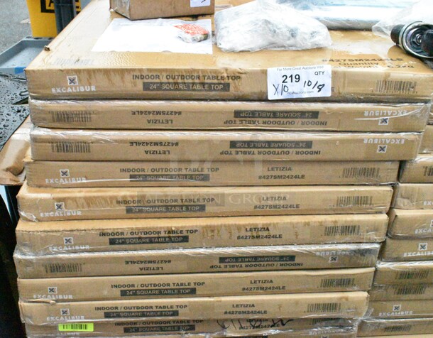 10 BRAND NEW SCRATCH AND DENT! Lancaster Table & Seating Excalibur 427SM2424LE 23 5/8" x 23 5/8" Square Table Top with Smooth Letizia Finish. 10 Times Your Bid!  - Image 2 of 3
