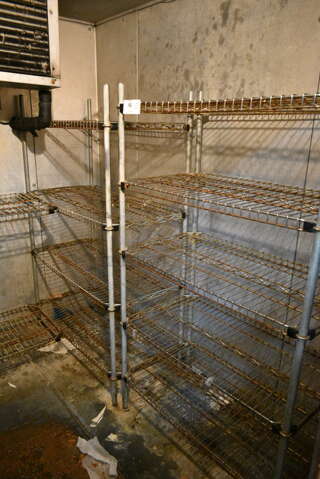 ALL ONE MONEY! Lot of Various Wire Shelving Units. BUYER MUST DISMANTLE. PCI CANNOT DISMANTLE FOR SHIPPING. PLEASE CONSIDER FREIGHT CHARGES.