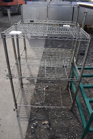 Chrome Finish 3 Tier Wire Shelving Unit. BUYER MUST DISMANTLE. PCI CANNOT DISMANTLE FOR SHIPPING. PLEASE CONSIDER FREIGHT CHARGES. 24x14x30