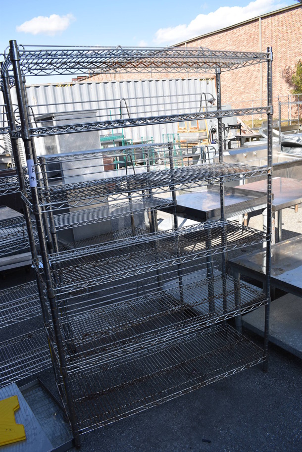 Chrome Finish 6 Tier Wire Shelving Unit. BUYER MUST DISMANTLE. PCI CANNOT DISMANTLE FOR SHIPPING. PLEASE CONSIDER FREIGHT CHARGES. 48x18x73 - Image 2 of 4