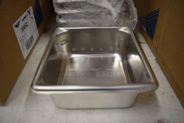 12 BRAND NEW IN BOX! Vollrath Stainless Steel 1/6 Size Drop In Bins. 1/6x2. 12 Times Your Bid!