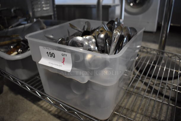 ALL ONE MONEY! Lot of Various Silverware Including Spoons and Forks in Poly Bin - Image 3 of 4