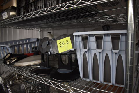 ALL ONE MONEY! Tier Lot of Various Items Including Poly Bins, Stands and Metal Lids