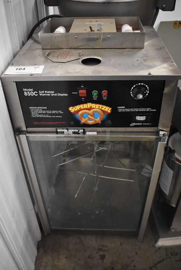 J&J 850C Commercial Stainless Steel Electric Countertop Soft Pretzel Warmer And Display. 120V. Tested and Working!