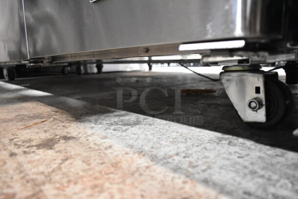 2017 Migali C-SP72-18-HC Stainless Steel Commercial Sandwich Salad Prep Table Bain Marie Mega Top on Commercial Casters. 115 Volts, 1 Phase. Tested and Powers On But Does Not Get Cold - Image 4 of 10
