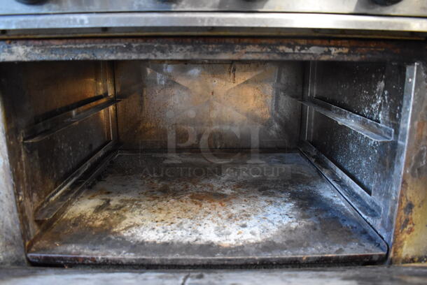 Radiance Stainless Steel Commercial Natural Gas Powered 6 Burner Range w/ Oven, Over Shelf and Back Splash on Commercial Casters. 36x33x57 - Image 6 of 6