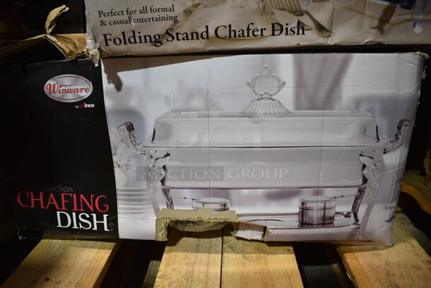 PALLET LOT of 22 BRAND NEW Items/Boxes Including Winco Chafers, Winco 7 Quart Soup Warmer, Trash Can, Stanchion. 22 Times Your Bid! - Image 2 of 12