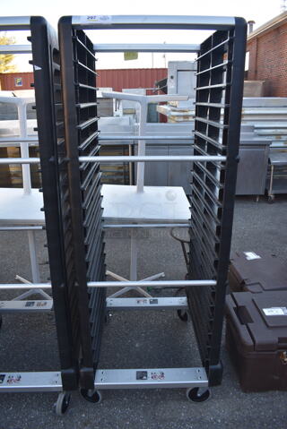 BRAND NEW! Rubbermaid Black Poly and Metal Pan Transport Racks on Commercial Casters. 27x29x67.5