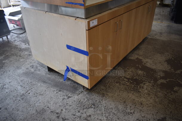 BRAND NEW! Wood Pattern 4 Door Counter. Missing Countertop. - Image 2 of 5