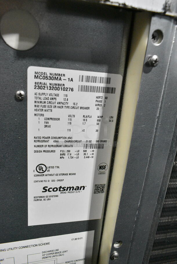 BRAND NEW SCRATCH AND DENT! 2023 Scotsman MC0530MA-1A Prodigy Elite Series Stainless Steel Commercial Medium Cube Ice Machine - 525 lb. 115 Volts, 1 Phase.  - Image 5 of 5