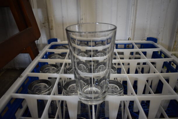 13 Beverage Glasses in Dish Caddy. 3.5x3.5x6. 13 Times Your Bid!