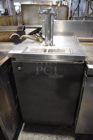 Beverage Air BM23 Stainless Steel Commercial Direct Draw Kegerator w/ Beer Tower on Commercial Casters. 115 Volts, 1 Phase. 24x26.5x49.5. Tested and Working!