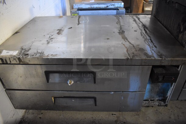 True Stainless Steel Commercial 2 Drawer Chef Base on Commercial Casters. 115 Volts, 1 Phase. 48.5x33x26.5. Tested and Working! - Image 1 of 8