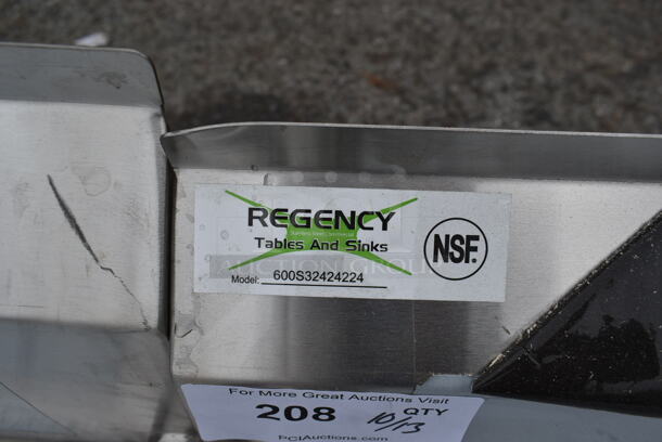 BRAND NEW SCRATCH AND DENT! Regency 600S32424224 Stainless Steel Commercial 3 Bay Sink w/ Dual Drain Boards and Legs. Bays 24x24. Drain Boards 26x22.5 - Image 5 of 5
