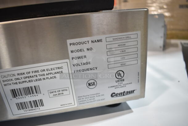 BRAND NEW! Centaur ABSGM Stainless Steel Commercial Countertop Double Panini Press Sandwich Grill. 120 Volts, 1 Phase. Tested and Working! - Image 6 of 6
