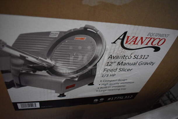 BRAND NEW IN BOX! Avantco SL312 Stainless Steel Commercial Countertop Meat Slicer w/ Blade Sharpener. 115 Volts, 1 Phase. 23x18x17. Tested and Working! - Image 6 of 7