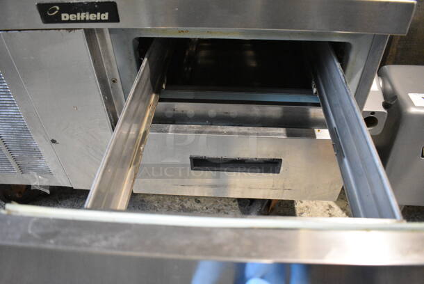 Delfield Stainless Steel Commercial 2 Drawer Chef Base on Commercial Casters. 39.5x31x26. Cannot Test Due To Cut Power Cord - Image 3 of 5