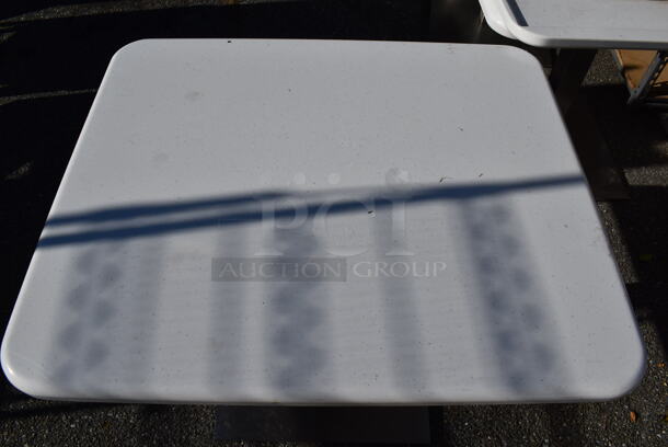 6 White Tables on Chrome Finish Table Base. 30x36x29.5. 6 Times Your Bid! - Image 5 of 5