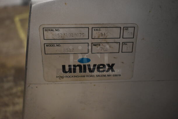 Univex 8512 Stainless Steel Commercial Countertop Automatic Meat Slicer w/ Blade Sharpener. 115 Volts, 1 Phase. Tested and Working! - Image 8 of 8