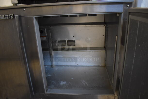 Beverage Air UCR48A Stainless Steel Commercial 2 Door Undercounter Cooler on Commercial Casters. 115 Volts, 1 Phase. 48x30x31. Tested and Working! - Image 4 of 6
