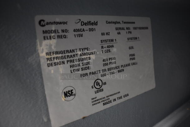 2015 Delfield 406CA-DD1 Stainless Steel Commercial Single Door Undercounter Cooler on Commercial Casters. 115 Volts, 1 Phase. 27x28x32. Tested and Working! - Image 5 of 6