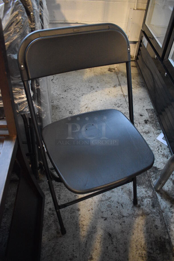 4 BRAND NEW! Black Poly and Metal Folding Chairs. 18x16x33. 4 Times Your Bid! - Image 2 of 5