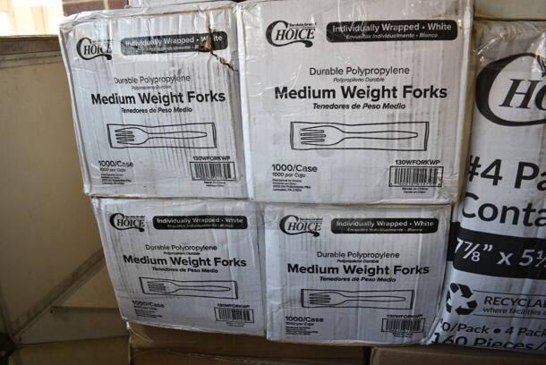 PALLET LOT of 35 BRAND NEW Boxes Including 6 Box 612W65 Choice Insulated Foil Sandwich Wrap Sheets 14" x 16" - 1000/Case, 2 Box 129MCS38B Choice 38 oz. Black Rectangular Microwavable Heavy Weight Container with Lid 8 3/4" x 6 1/4" x 2" - 150/Case, 2 Box 612CAKE8SQ Baker's Lane 8" Square Foil Cake Pan - 500/Case, 2 Box 407WRCB1812 Choice 18" x 12" x 1 3/4" Wood Cutting Board with Rounded Edges, 2 Box EcoStrong Plus PCRL3339XHK 33 Gallon 1 Mil 33" x 39" Linear Low Density Medium-Duty Black Can Liner / Trash Bag - 150/Case, 4 Box 130WFORKWP Choice Individually Wrapped Medium Weight White Plastic Fork - 1000/Case, 130HBKCUTFW Visions Individually Wrapped Black Heavy Weight Plastic Fork - 1000/Case, 548252113 Amefa 252000B000113 Royal 8 13/16" High Carbon Stainless Steel Serrated Edge Steak Knife with Pakkawood Handle - 6/Case, 5013858HVY Lavex Hercules 55 Gallon Black Can Liner, Dart SafeSeal 8 oz. Plastic Tamper-Resistant, Tamper-Evident Bowl with Dome Lid - 240/Case, 124BA1040S American Metalcraft BA1040S 10 1/4" Round Stainless Steel Basting Cover, 831741 Cinnamon Buns Clam Containers, 795PTOWHT4 Choice White Microwavable Folded Paper #4 Take-Out Container 7 3/4" x 5 1/2" x 3 1/2" - 160/Case, 130BKFSNSPH Visions Heavy Weight Black Wrapped Plastic Cutlery Pack with Napkin and Salt and Pepper Packets - 500/Case. 35 Times Your Bid! - Image 8 of 12