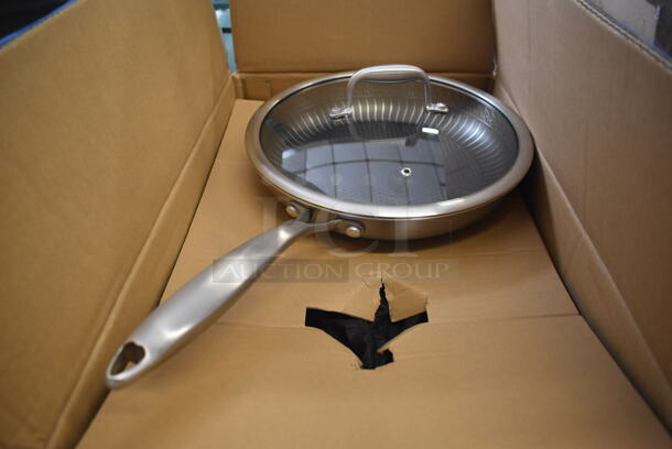 2 BRAND NEW IN BOX! Nutrichef Skillets w/ Lids. NC3PL12 and NC3PL10. 21x12.5x5, 18.5x11x3. 2 Times Your Bid! - Image 2 of 8