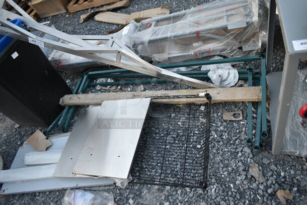 BRAND NEW SCRATCH AND DENT! All One Money! Lot of Various Items Including Black Wire Shelf, Green Shelf Frames and Metal Pieces - Image 2 of 9